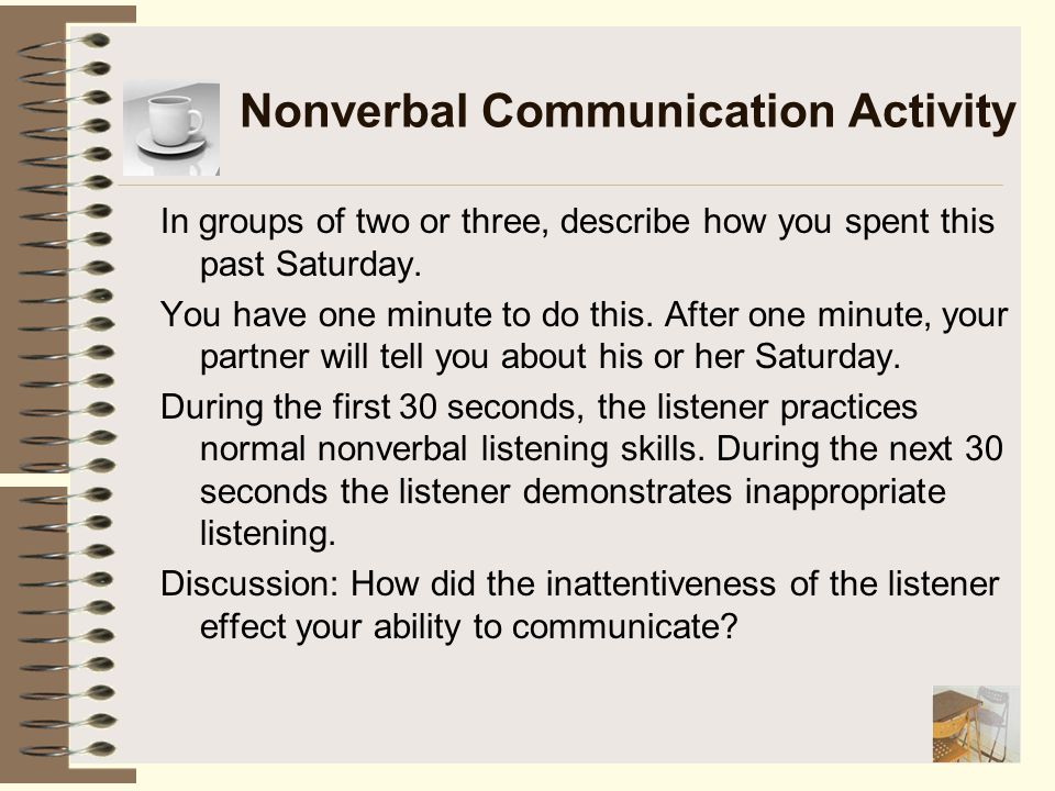 Non communication writing activities